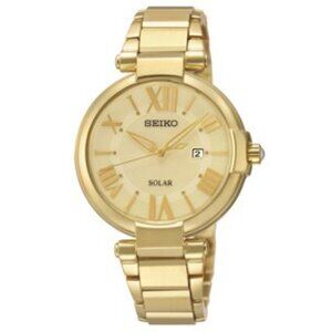 Seiko Solar Gold tone Ladies Watch NWT